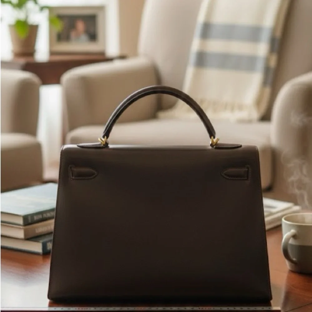 Hermes Hand Bag Kelly 32 Brown Box Calf 4523034 - Picture 2 of 12